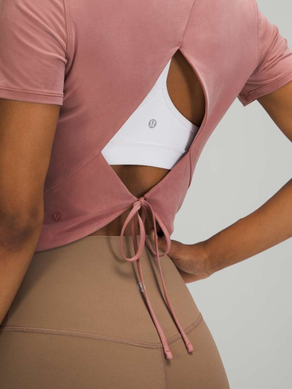 Lululemon Open Tie-Back Short Sleeve Spiced Chai